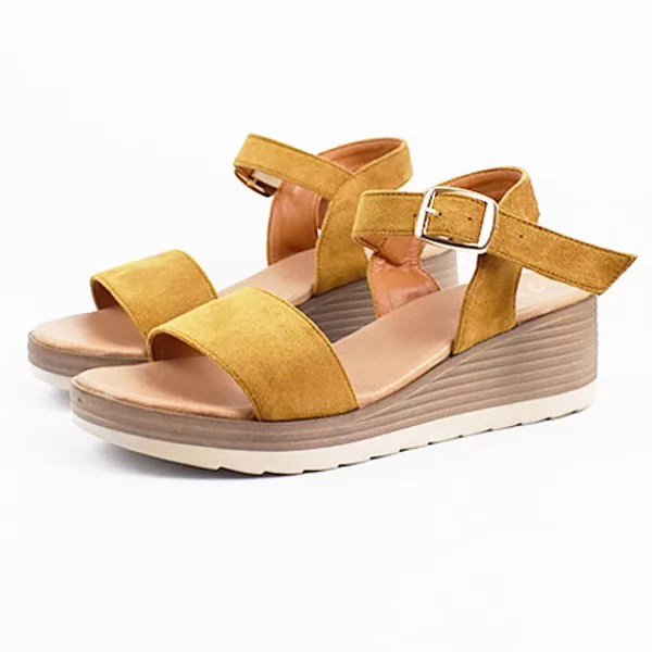Sandale compense pour femme 020 marron  sandale médicale femme confortable Maroc